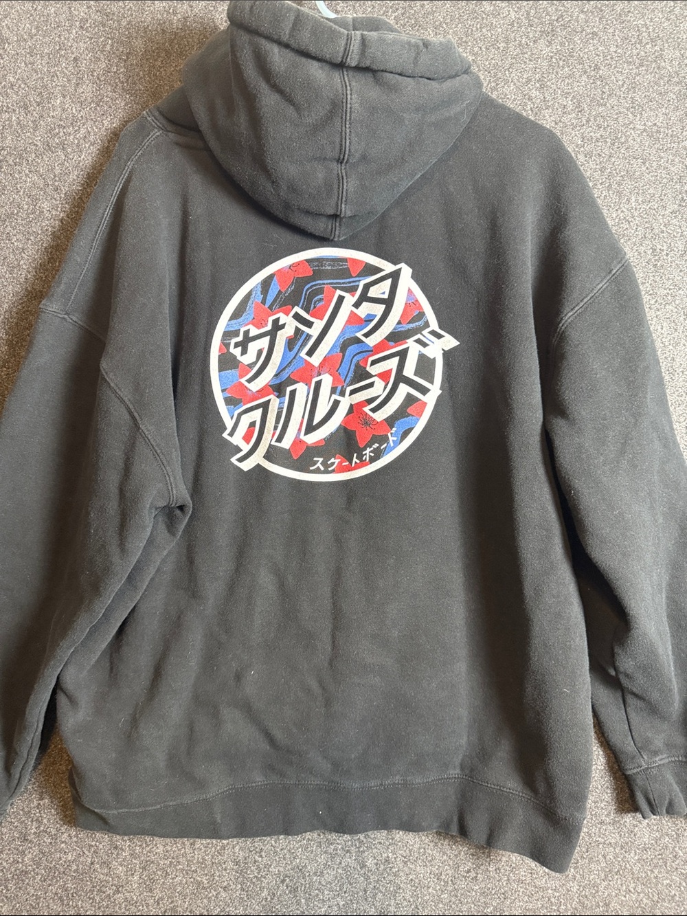 Santa Cruz Skateboards Mens Japanese Dot Logo Hoodie Black XL Katakana Graphic